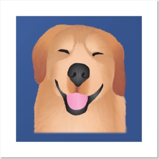 Smiling Golden Retriever Posters and Art